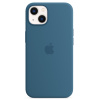 Защитный чехол iPhone 13 Silicon Case Original MagSafe голубой (blue jay)